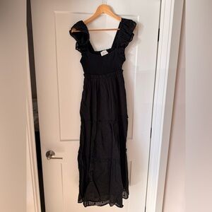 Cleobella Black Ruffled Maxi Dress